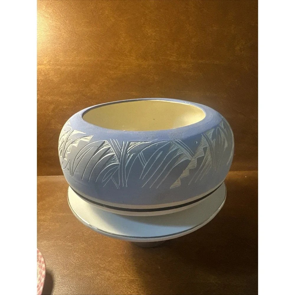 Glazed Purple and White  Pottery 8 inch Bowl by NHII USA   74